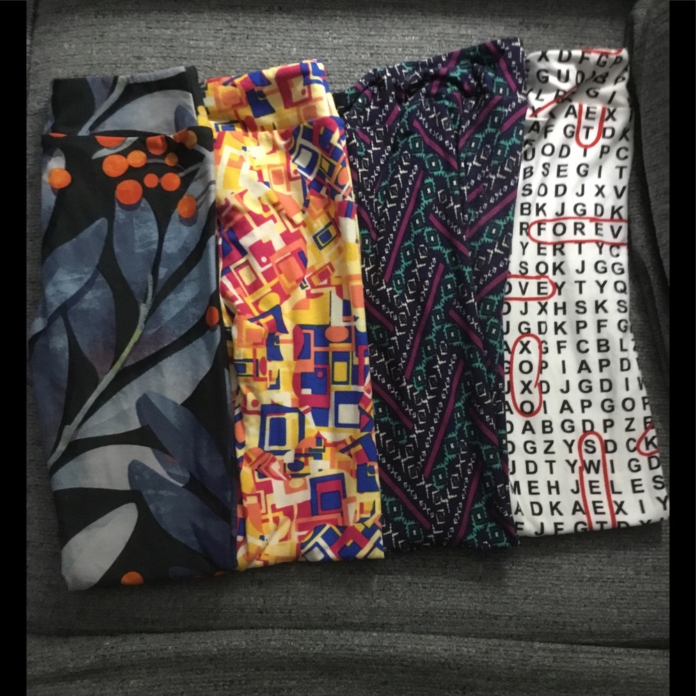 LuLaRoe girls leggings (4) size L/XL